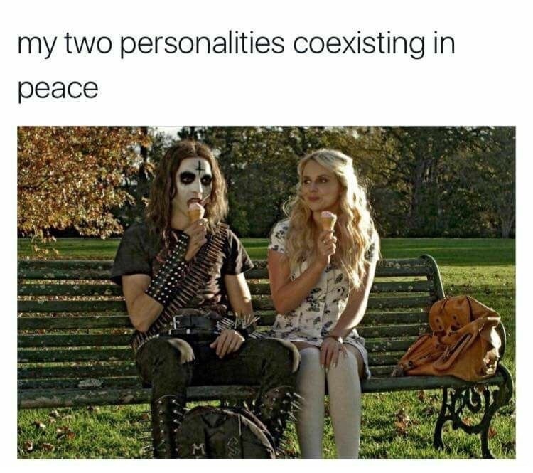 my two personalities coexisting in peace - my two personalities coexisting in peace