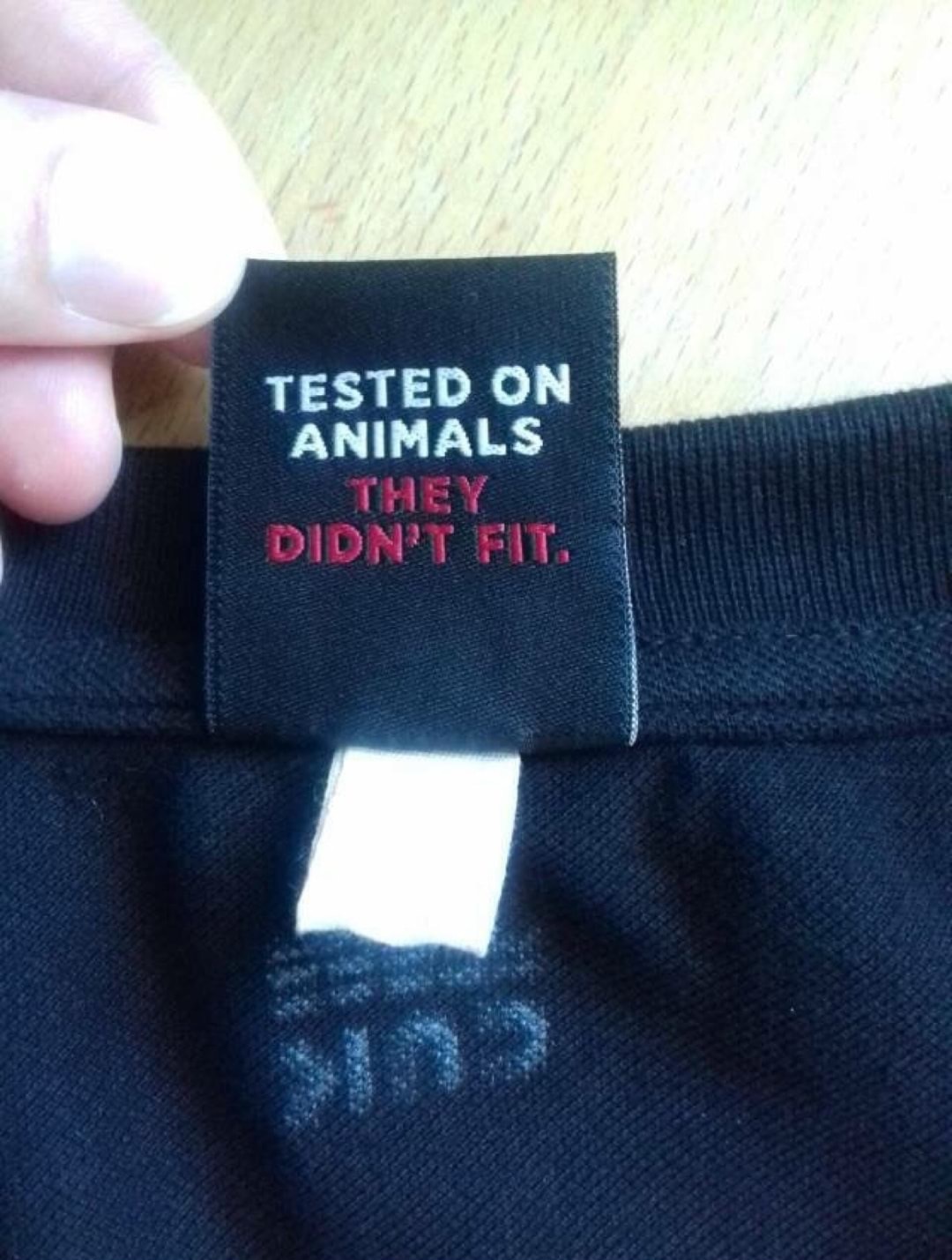label - Tested On Animals They Didn'T Fit