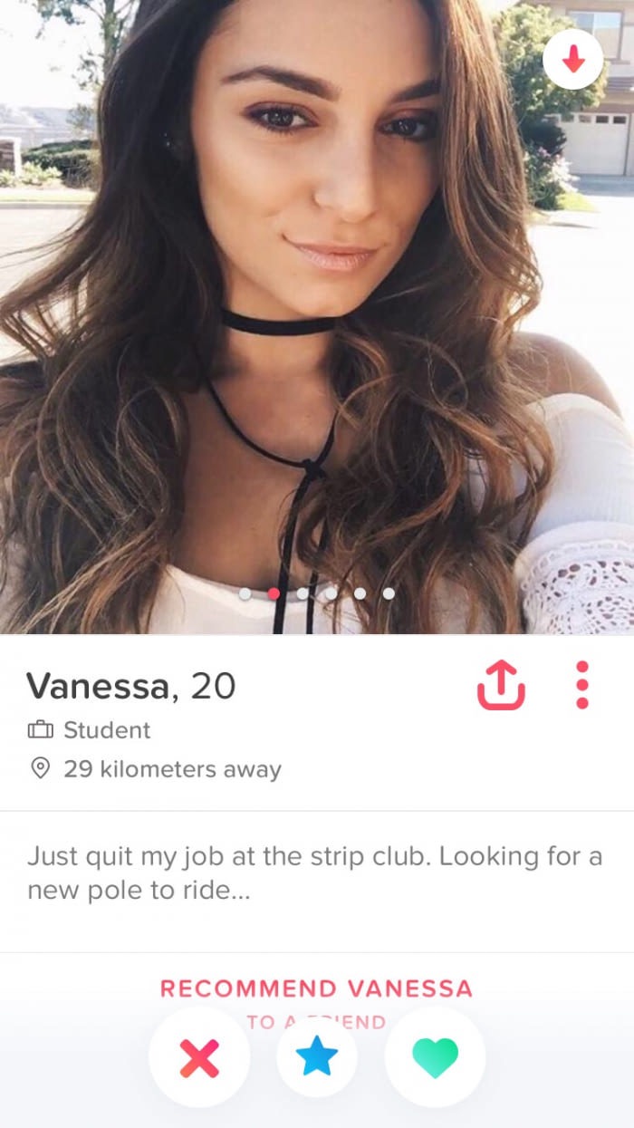 memes - beauty - Vanessa, 20 Student 29 kilometers away Just quit my job at the strip club. Looking for a new pole to ride... Recommend Vanessa To Atend