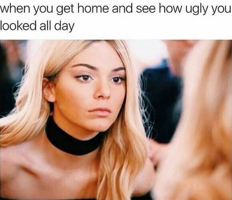 memes - kendall jenner blonde - when you get home and see how ugly you looked all day