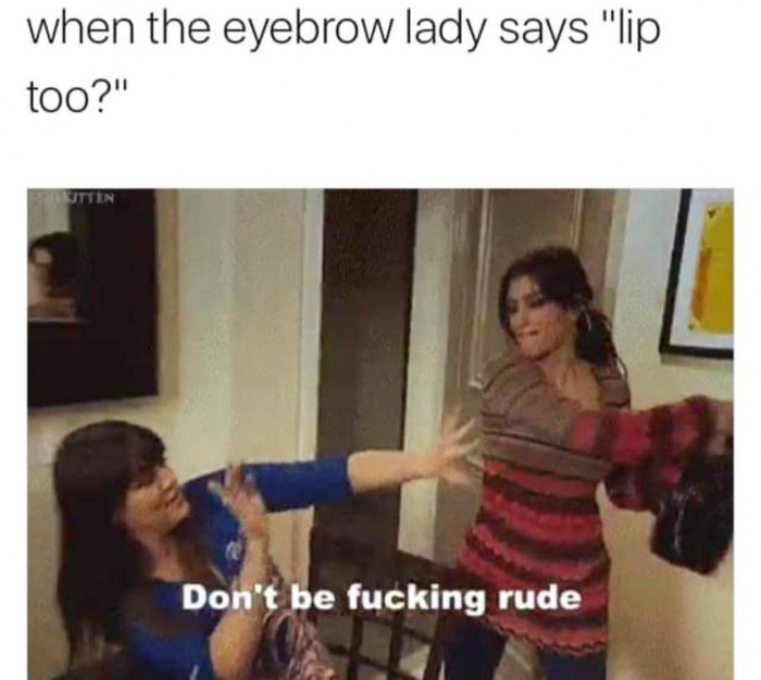 meme stream - eyebrow lady says lip too - when the eyebrow lady says "lip too?" Don't be fucking rude