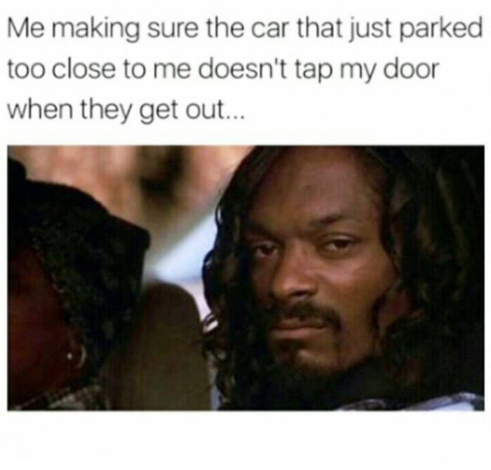they sit another family at the hibachi table - Me making sure the car that just parked too close to me doesn't tap my door when they get out...