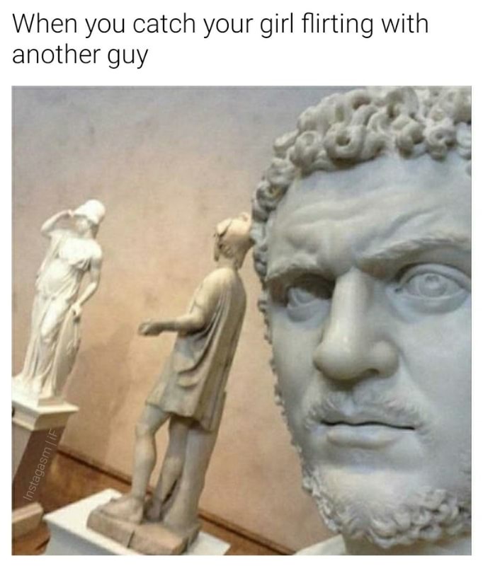 statue selfie - When you catch your girl flirting with another guy InstagasmiF