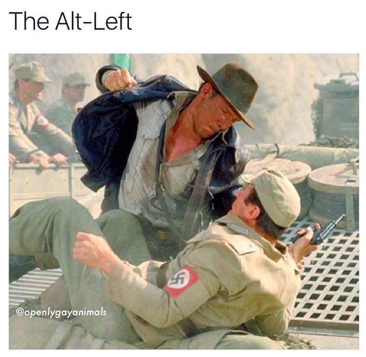 indiana jones punching a nazi - The AltLeft