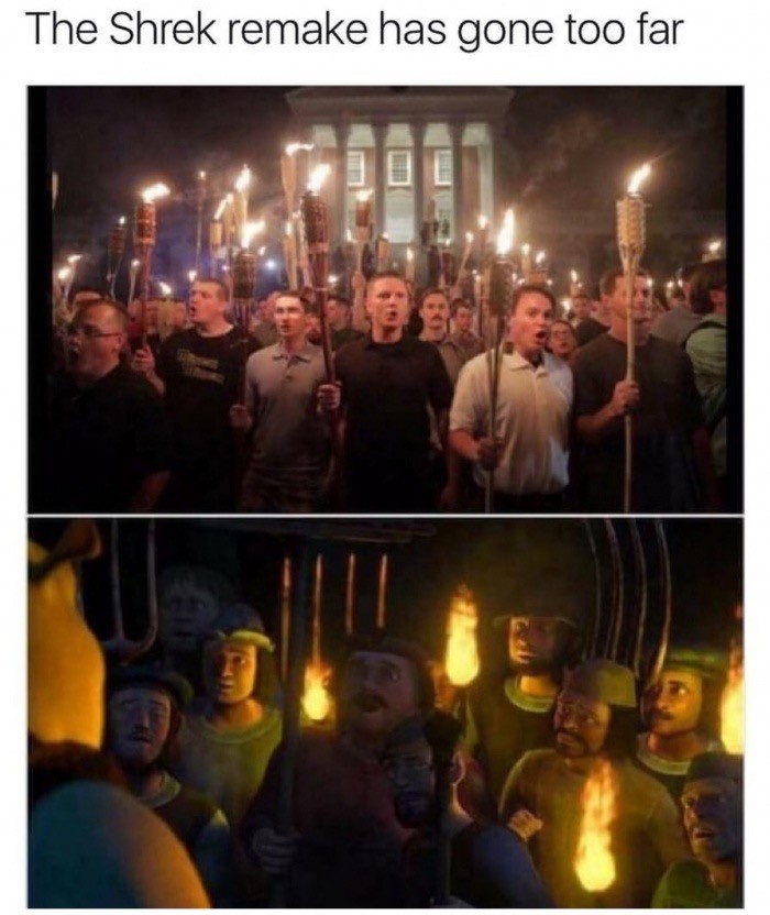 unite the right rally charlottesville - The Shrek remake has gone too far