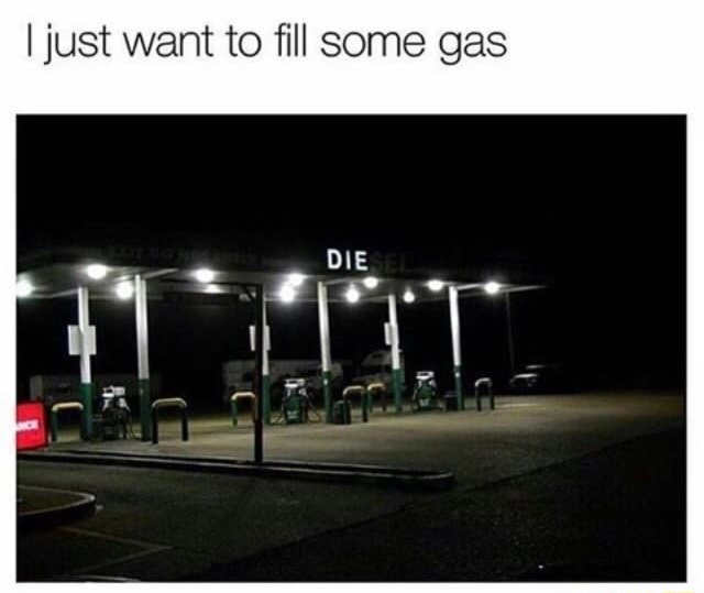 creepy gas station at night - I just want to fill some gas Die El