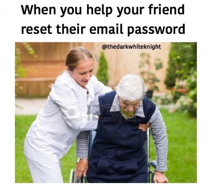 caring for elderly parents - When you help your friend reset their email password
