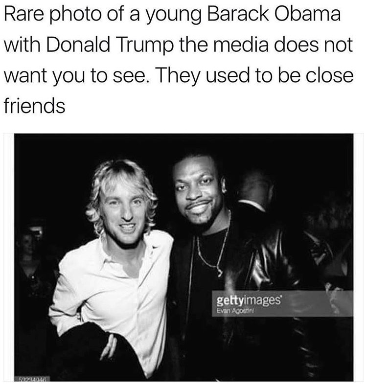 donald trump barack obama meme - Rare photo of a young Barack Obama with Donald Trump the media does not want you to see. They used to be close friends gettyimages Evan Agostini 52224