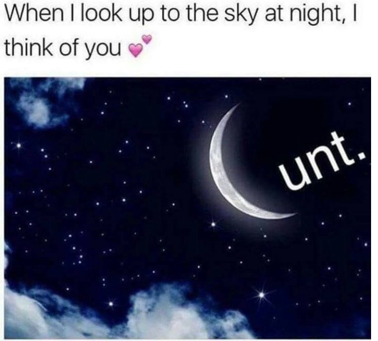 look up at the sky - When I look up to the sky at night, I think of you unt.