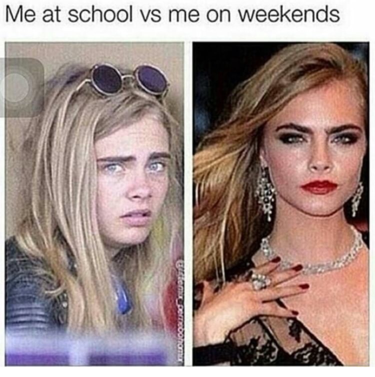 me at school vs me on the weekend - Me at school vs me on weekends Etimer coonom