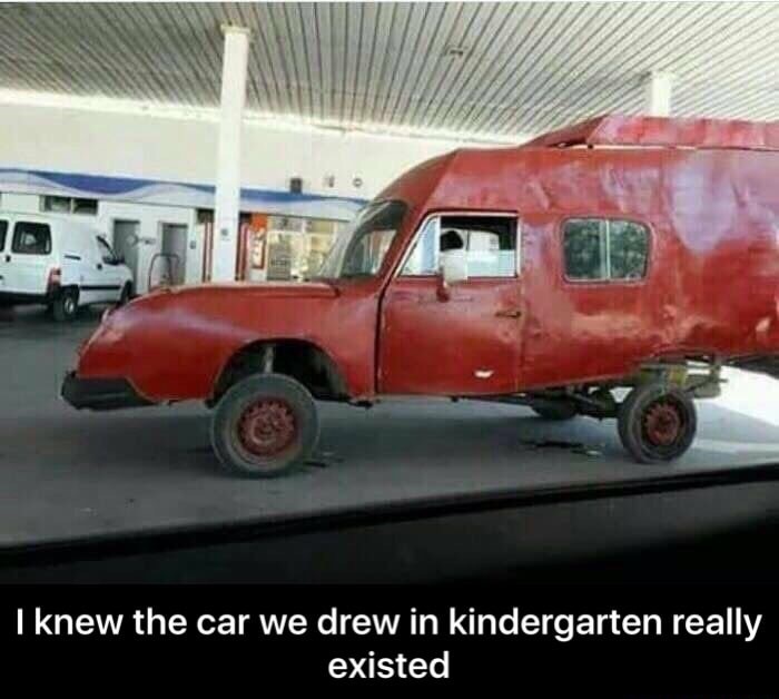 car we used to draw - I knew the car we drew in kindergarten really existed