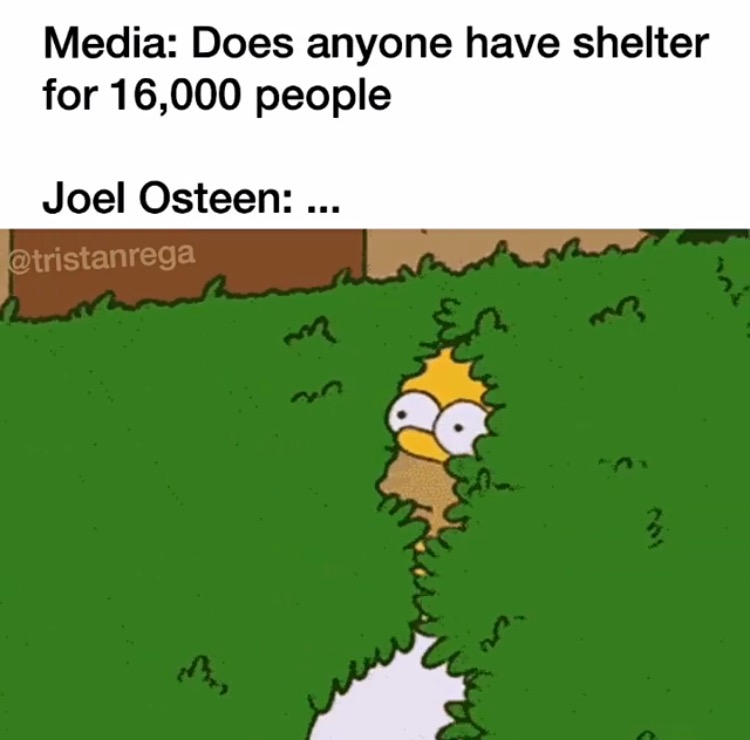 Media Does anyone have shelter for 16,000 people Joel Osteen ...