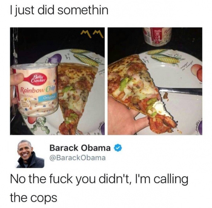 im calling the police food - I just did somethin Rainbow Chip Origin Barack Obama No the fuck you didn't, I'm calling the cops