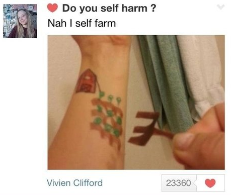 self farm meme - Do you self harm? Nah I self farm Vivien Clifford 23360