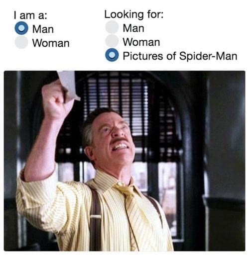 Meme about wanting those pics of spiderman.