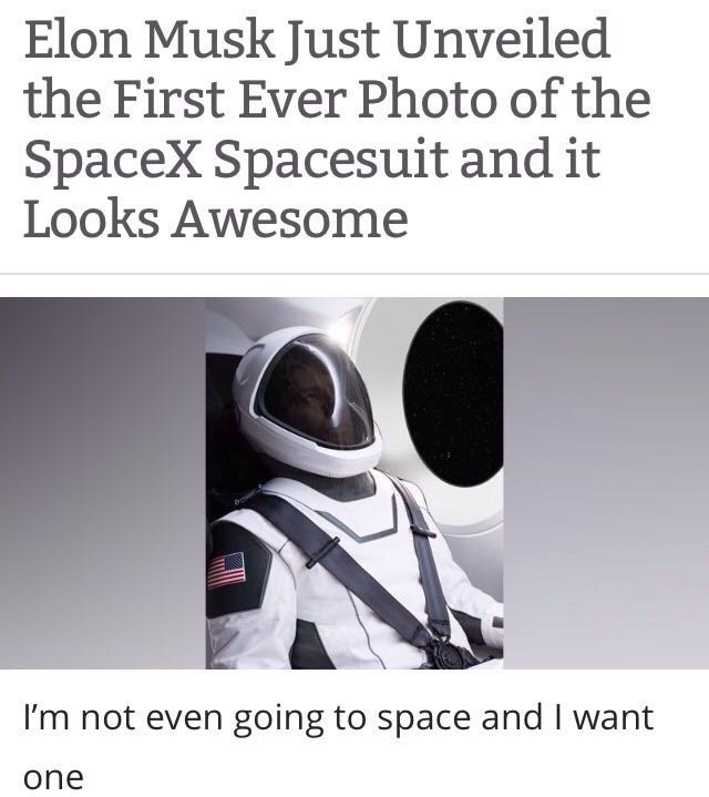 crowdcompass - Elon Musk Just Unveiled the First Ever Photo of the SpaceX Spacesuit and it Looks Awesome I'm not even going to space and I want one