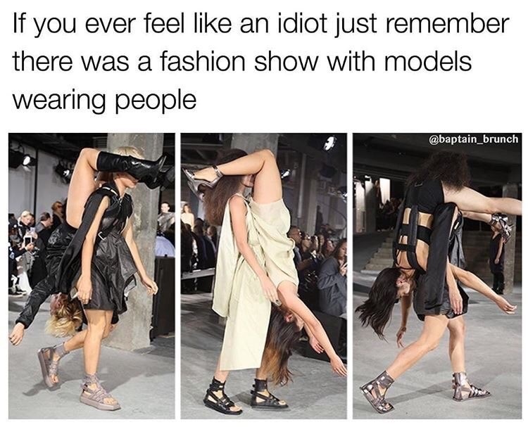 Fashion show in which models are wearing people