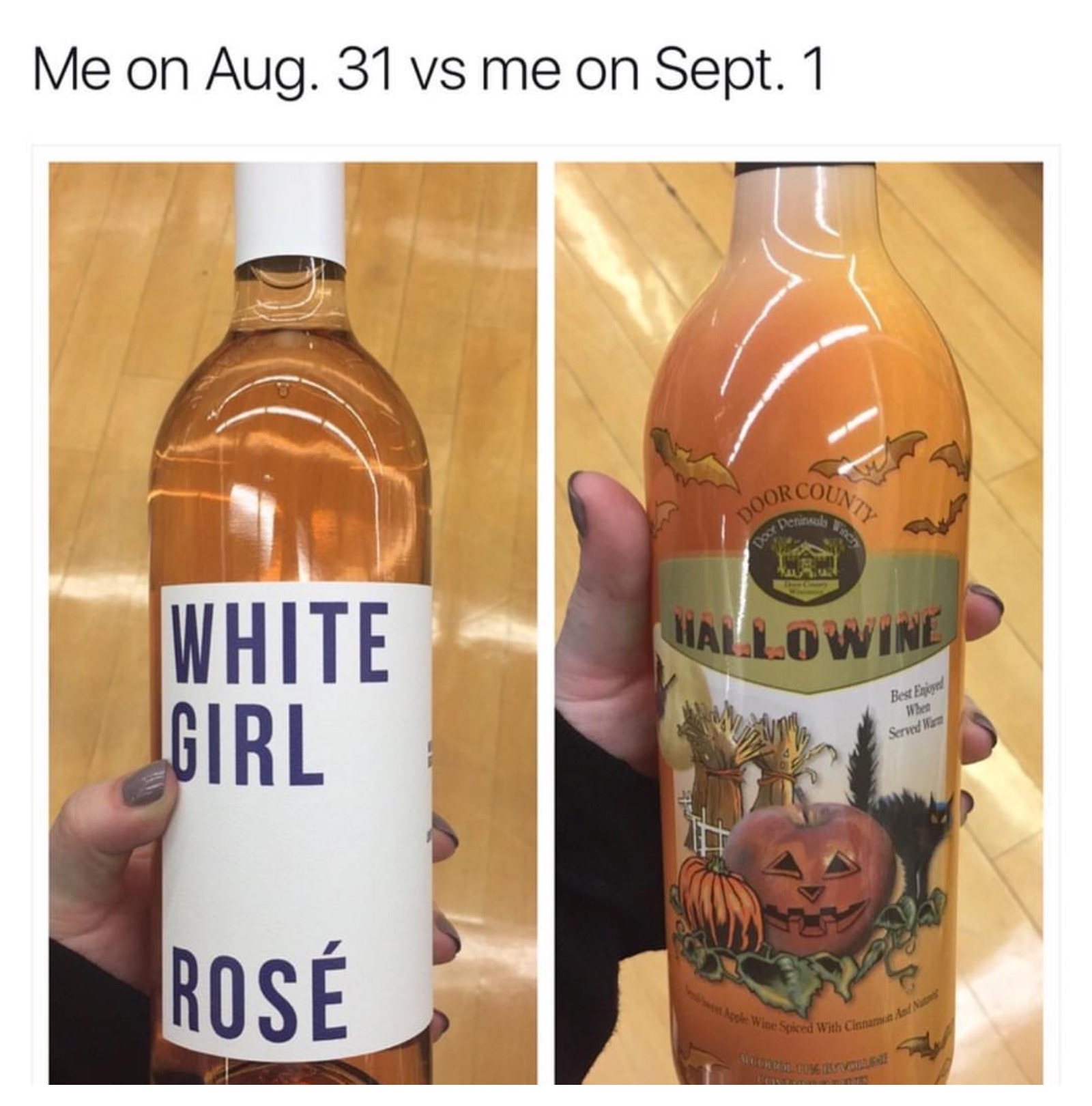 Dank meme of white girls switching to pumpkin spice mode the second it is September.