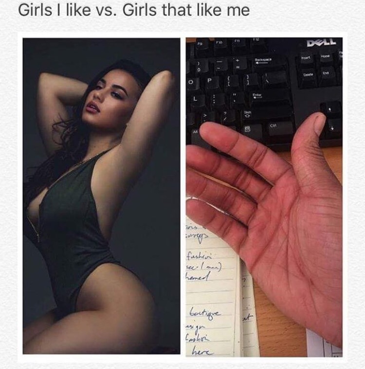 Girl I like vs my hand
