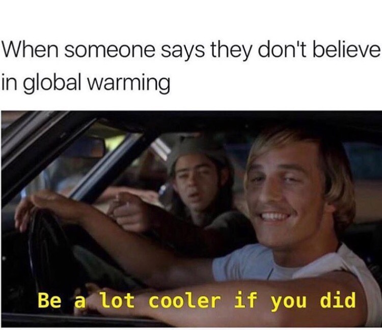 memes - ll be alot cooler if you did - When someone says they don't believe in global warming Be a lot cooler if you did