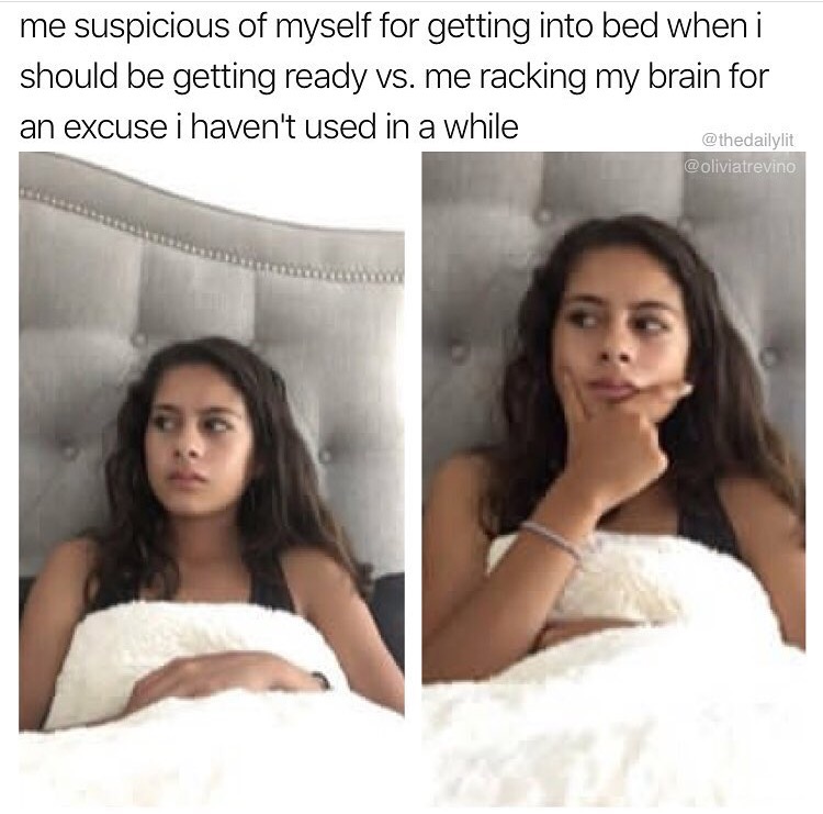 funny meme about going to bed early or going out with friends