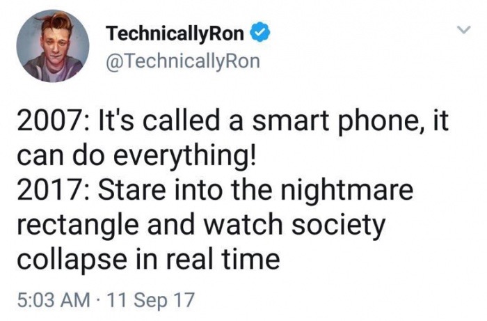 Funny tweet about smartphones