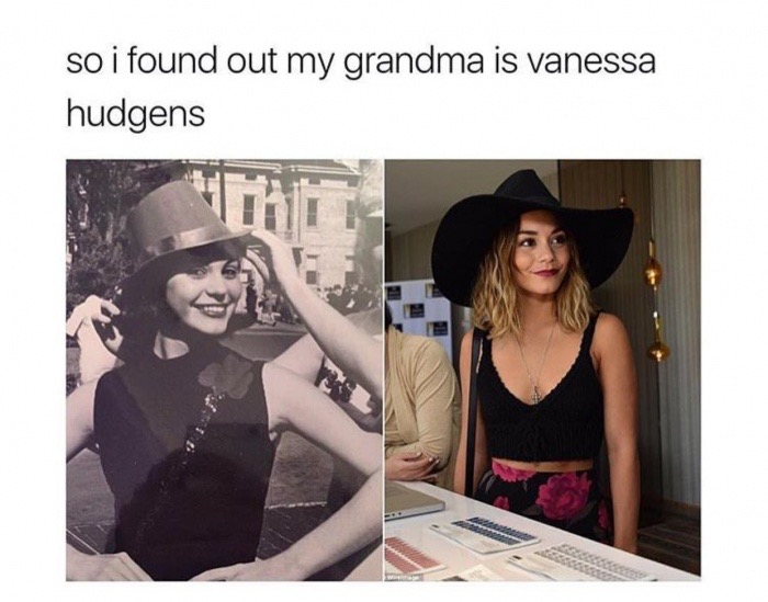 Funny meme of someone's grandma that looks like Vanessa Hudgens