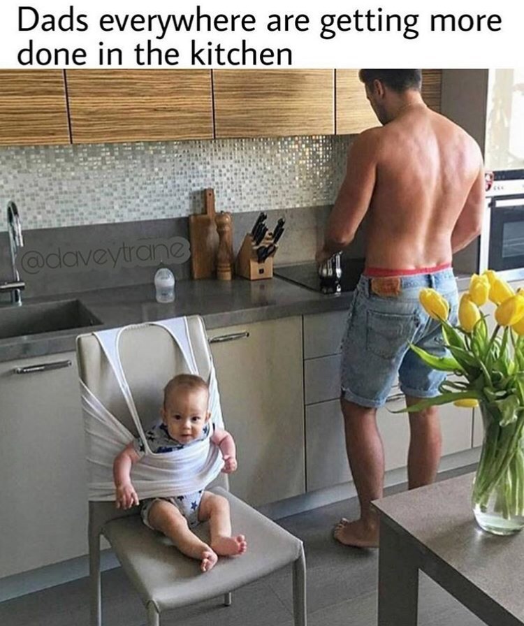 man - Dads everywhere are getting more done in the kitchen