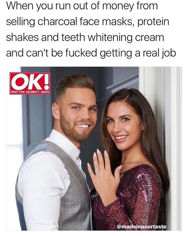 jessica and dom wedding - When you run out of money from selling charcoal face masks, protein shakes and teeth whitening cream and can't be fucked getting a real job Ok! First For Celebrity News