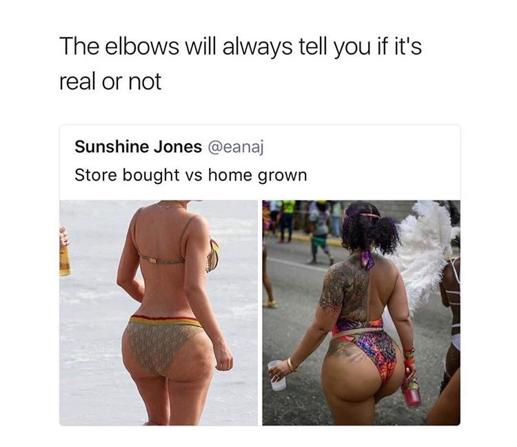 you can tell if it's real - The elbows will always tell you if it's real or not Sunshine Jones Store bought vs home grown