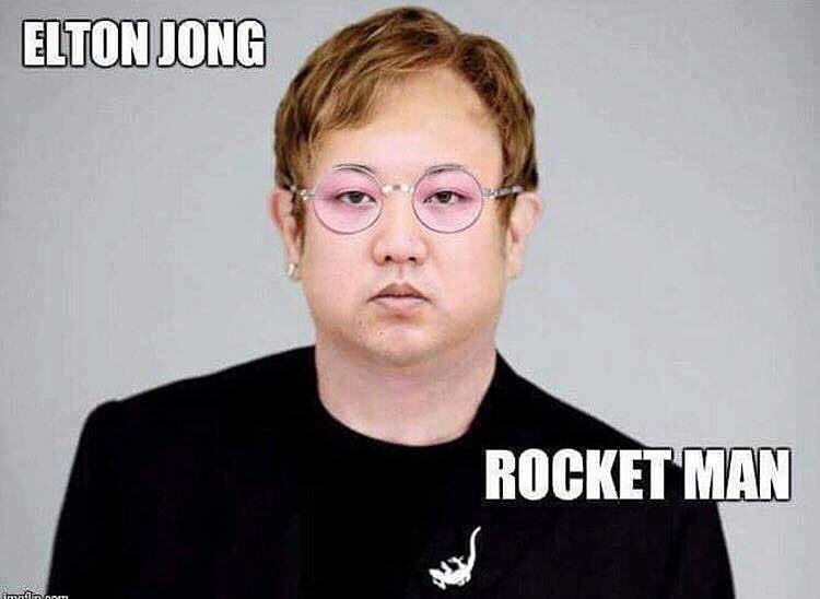 memes - little rocket man meme - Elton Jong Rocket Man film
