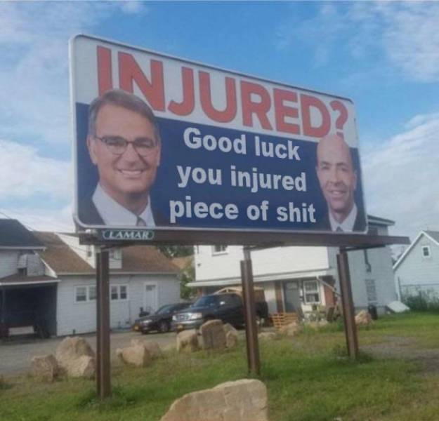 Funny billboard for injury lawyer