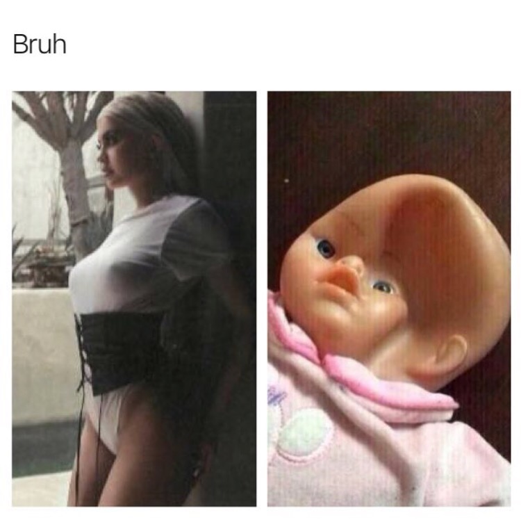 squished baby doll meme - Bruh