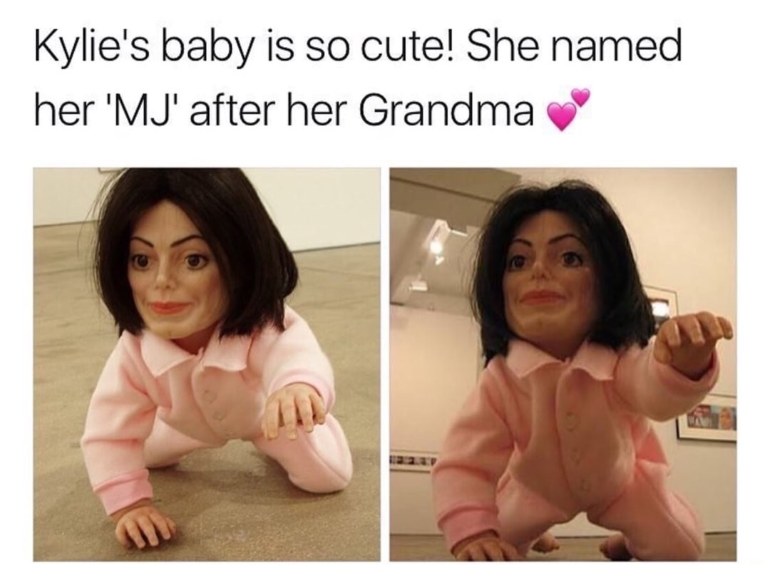 photo caption - Kylie's baby is so cute! She named her 'Mj' after her Grandma