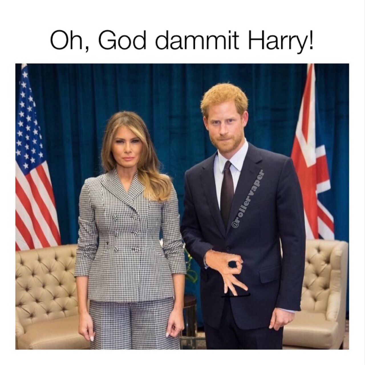 prince harry and melania trump - Oh, God dammit Harry!
