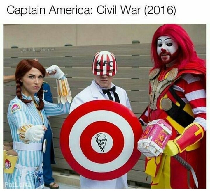 fast food avengers - Captain America Civil War 2016