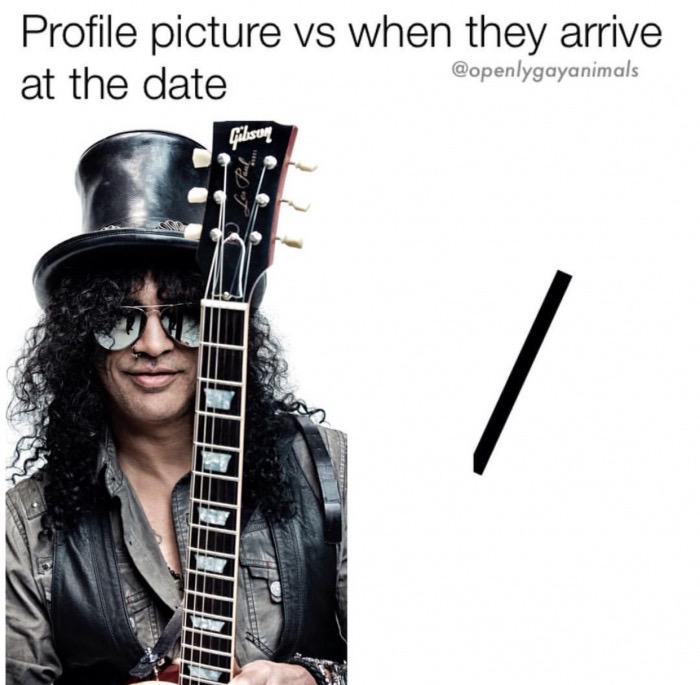 rock musicians - Profile picture vs when they arrive at the date