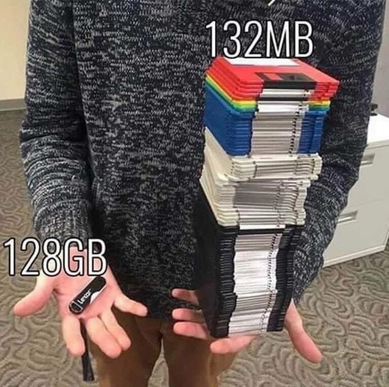 funny meme of floppy disk meme - . 132MB S An 128GB