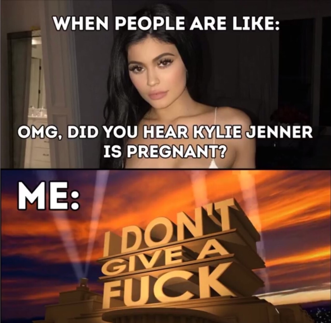 photo caption - When People Are Omg, Did You Hear Kylie Jenner Is Pregnant? Me I Don Give Puer Fuc