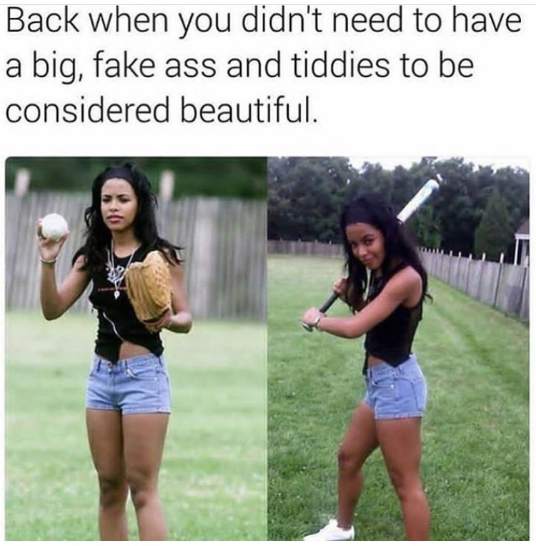 fake ass memes - Back when you didn't need to have a big, fake ass and tiddies to be considered beautiful.