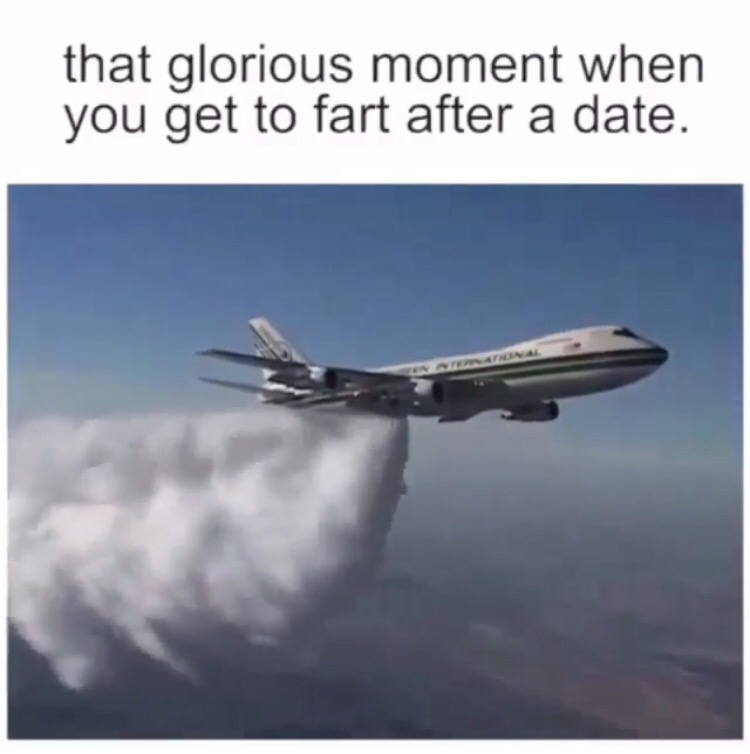 you fart after a date - that glorious moment when you get to fart after a date.