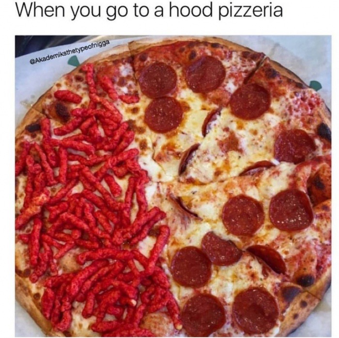 hot cheeto things - When you go to a hood pizzeria