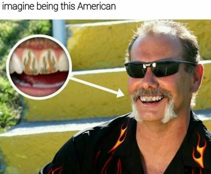 tooth tattoo - imagine being this American