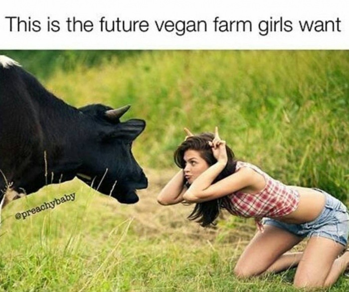 girl mocking - This is the future vegan farm girls want