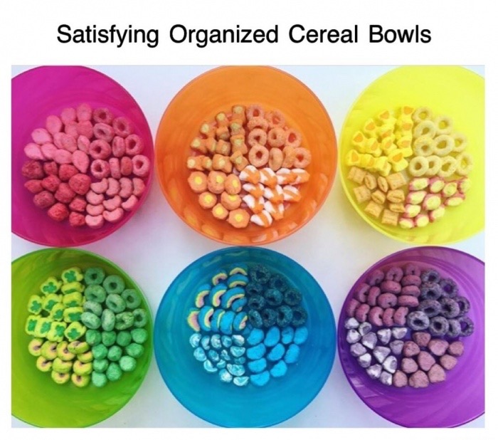 vegetarian food - Satisfying Organized Cereal Bowls