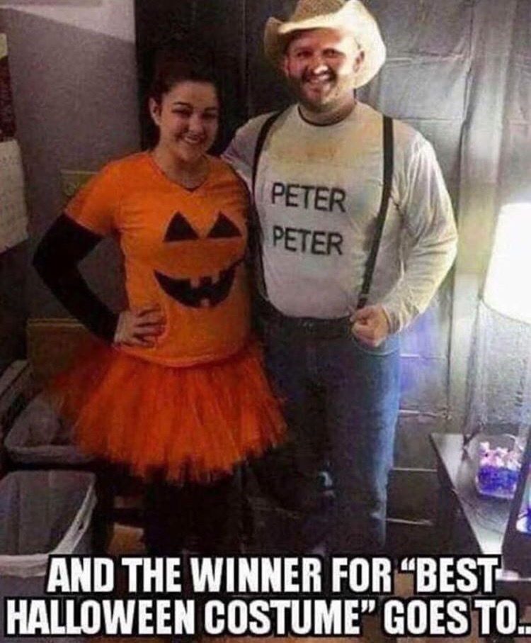 peter peter pumpkin eater halloween costume - Peter Peter And The Winner For Best Halloween Costume" Goes To..