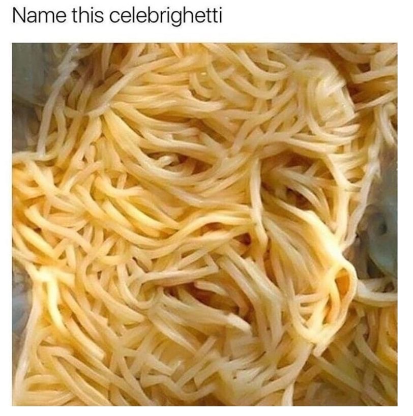 memes-  spaghetti man - Name this celebrighetti