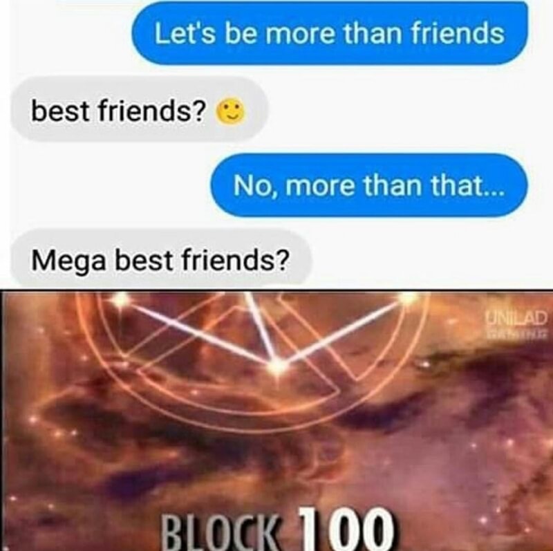 memes  - block 100 - Let's be more than friends best friends? No, more than that... Mega best friends? Unilad Block 100