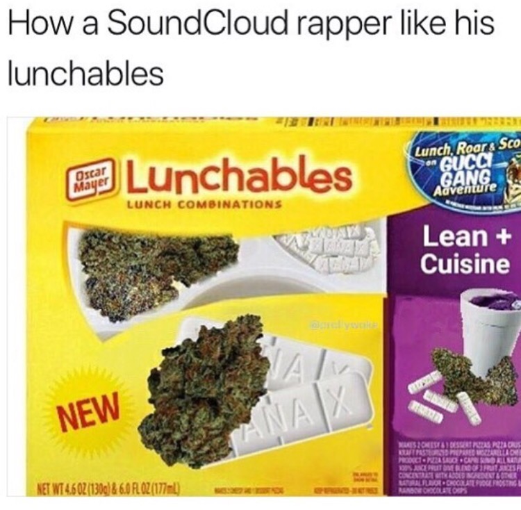 oscar mayer - How a SoundCloud rapper his lunchables e Lunchables Lunch, Roar & Sco Yon Gucci Gang Adventure Lunch Combinations Lean Cuisine New Si Net Wt 4.602 1300 & 6.0 A 02 177ml