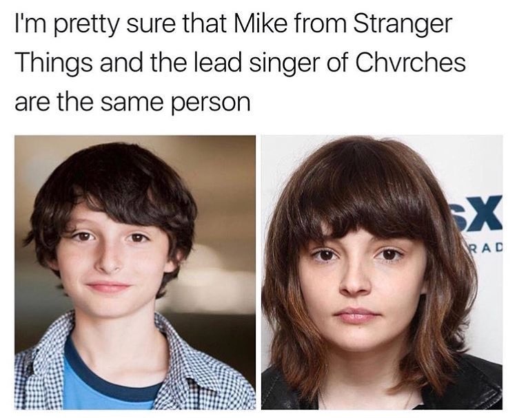 chvrches stranger things - I'm pretty sure that Mike from Stranger Things and the lead singer of Chvrches are the same person Arad